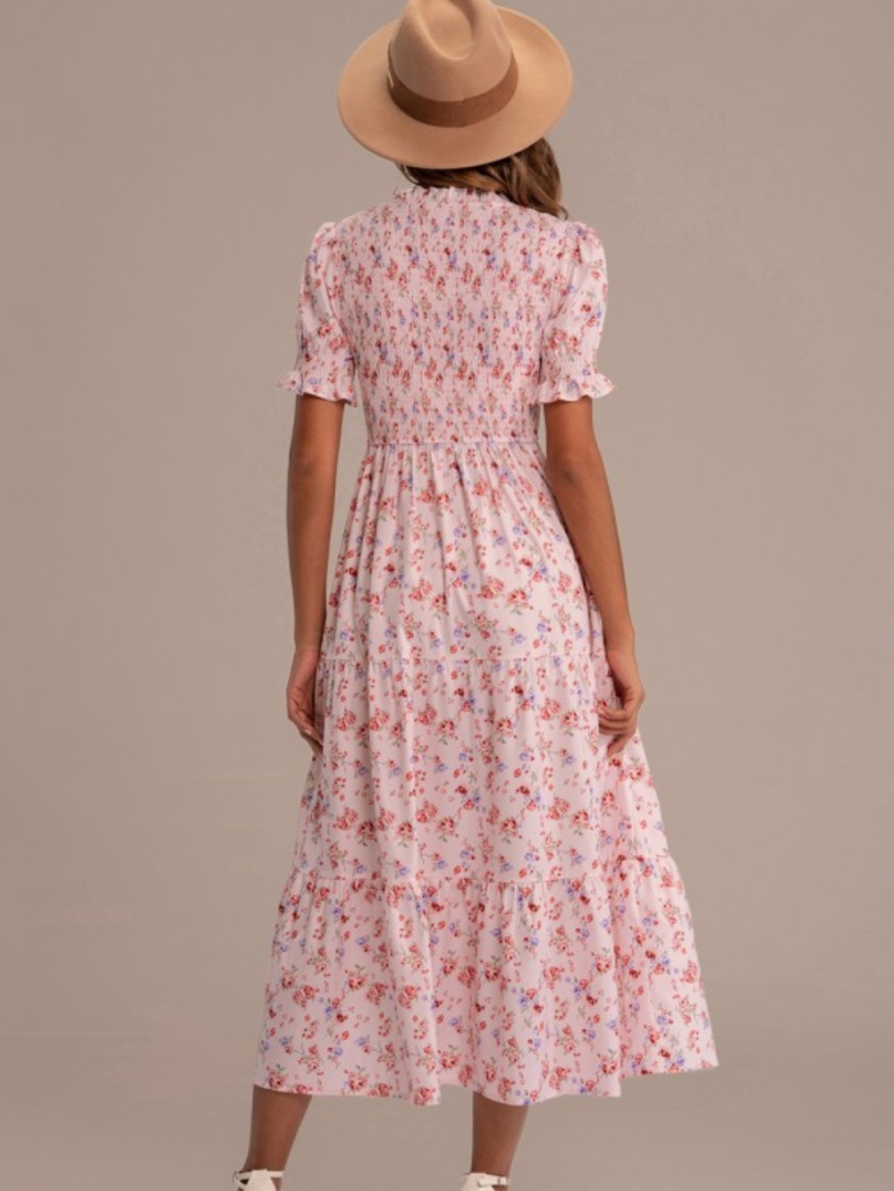 🌺 Petallush Pink Floral Midi Dress - Picture 2 of 9